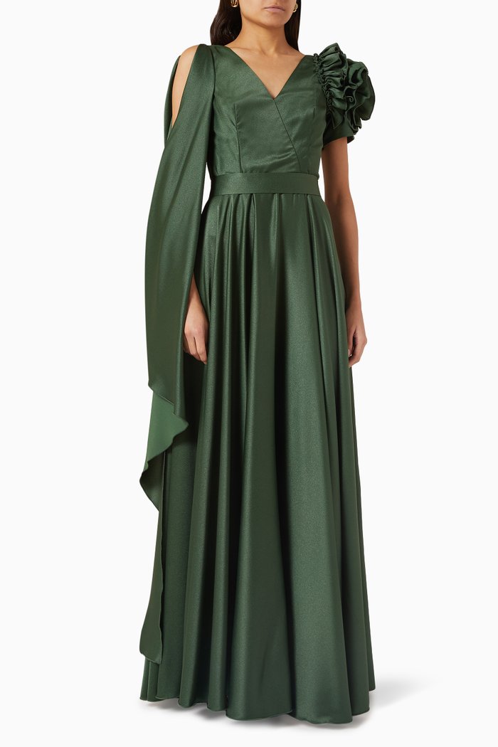 

Ruffle Maxi Dress, Green