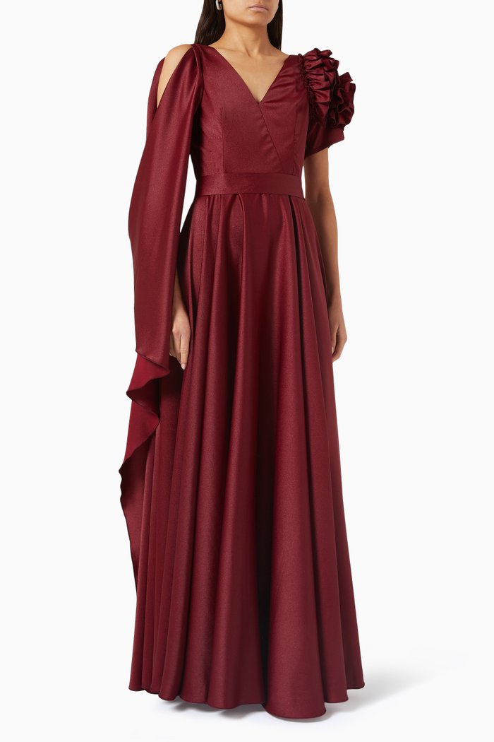 

Ruffle Maxi Dress, Red