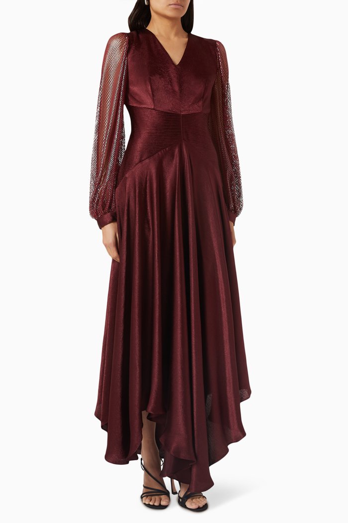 Handkerchief Maxi Dress, Red
