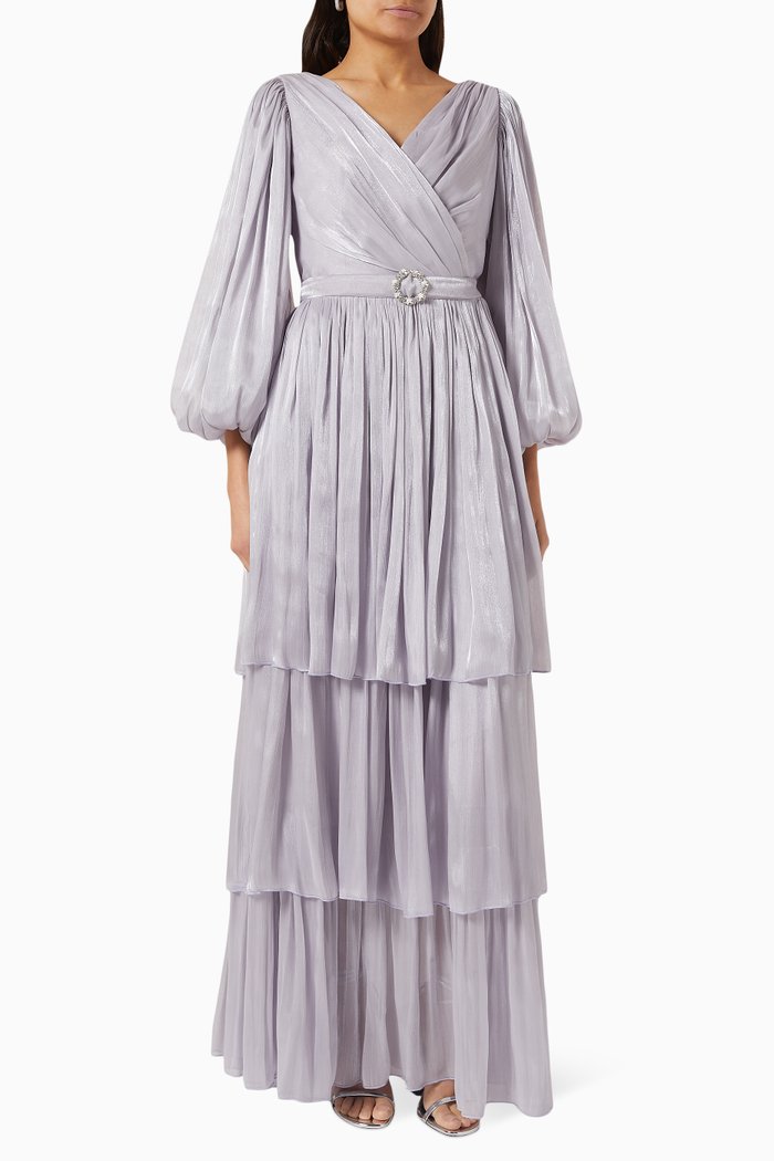

Tiered Maxi Dress, Silver