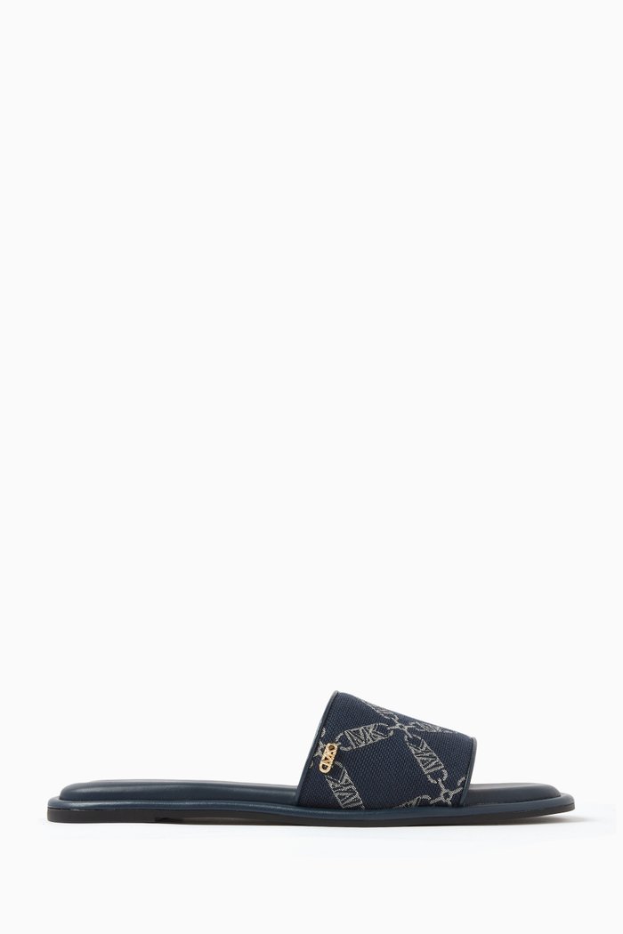 

Hayworth Slide Sandals in Empire Logo Jacquard, Blue