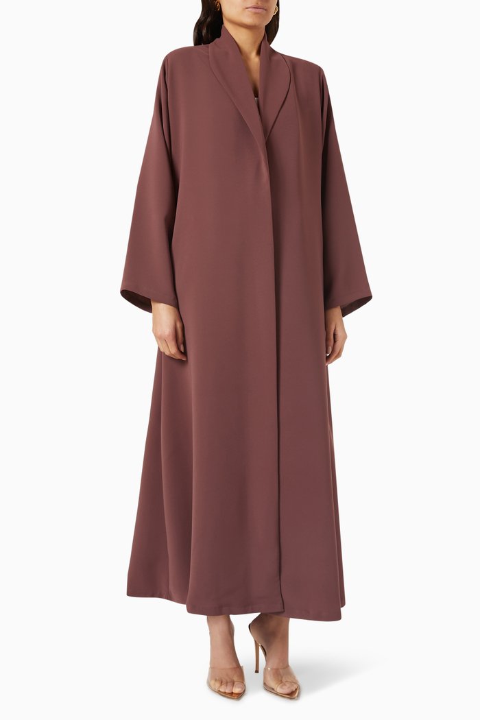 

Zainah Cut Abaya in Poly-crepe, Brown