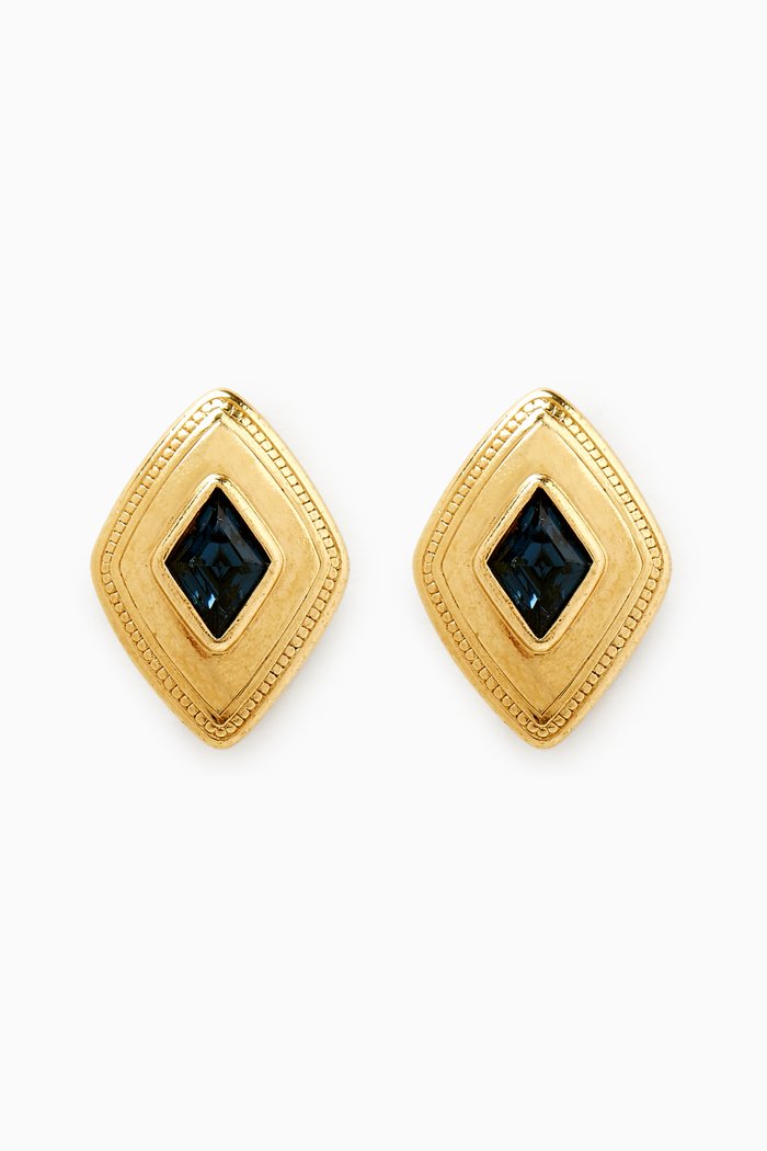 

1980s Vintage Burberry Rhombus Clip-On Earrings, Gold