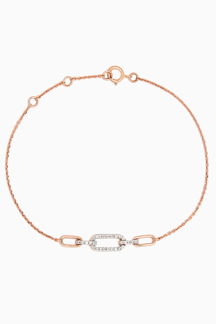 

Lync Chain Diamond Bracelet in 18kt Rose Golld, Rose gold