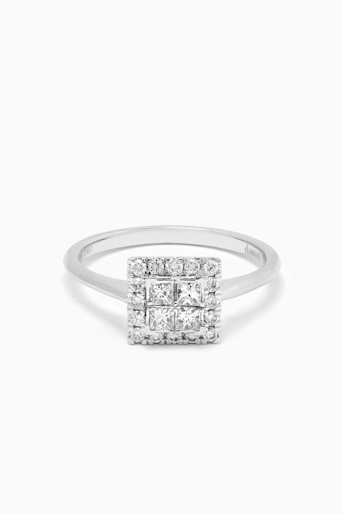 

Illusion Square Diamond Ring in 18kt White Gold