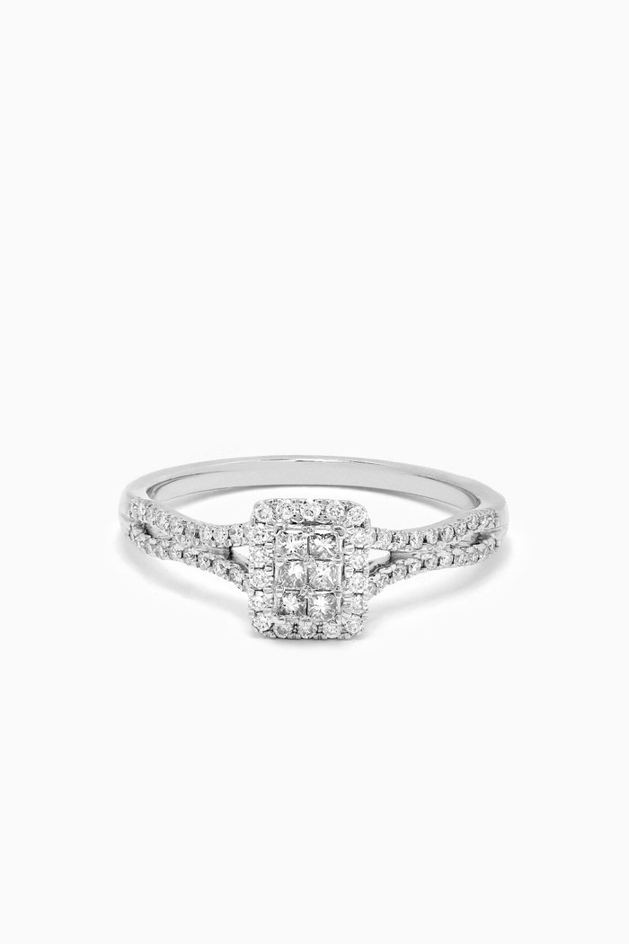 

Illusion Square Diamond Ring in 18kt White Gold