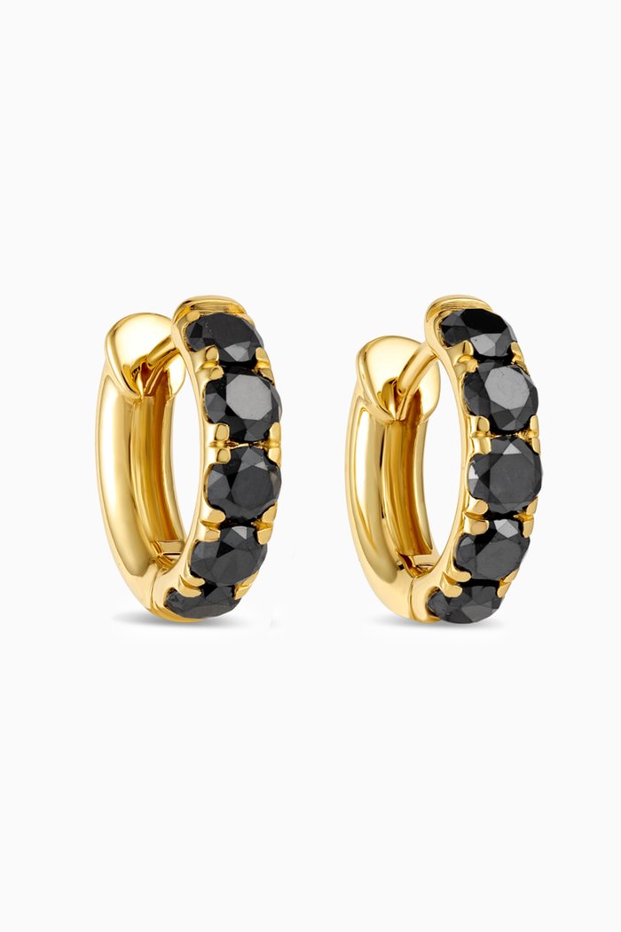 

Queen Diamond Huggies in 18kt Gold, Black
