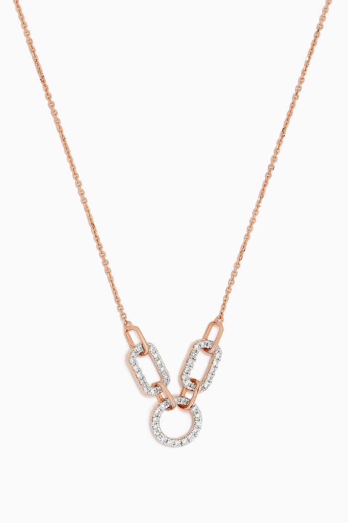 

Lync Chain Diamond Necklace in 18kt Rose Golld, Rose gold