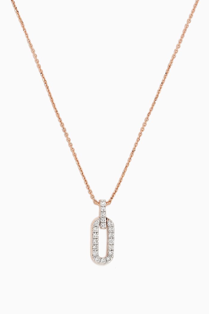 

Lync Chain Diamond Necklace in 18kt Rose Golld, Rose gold