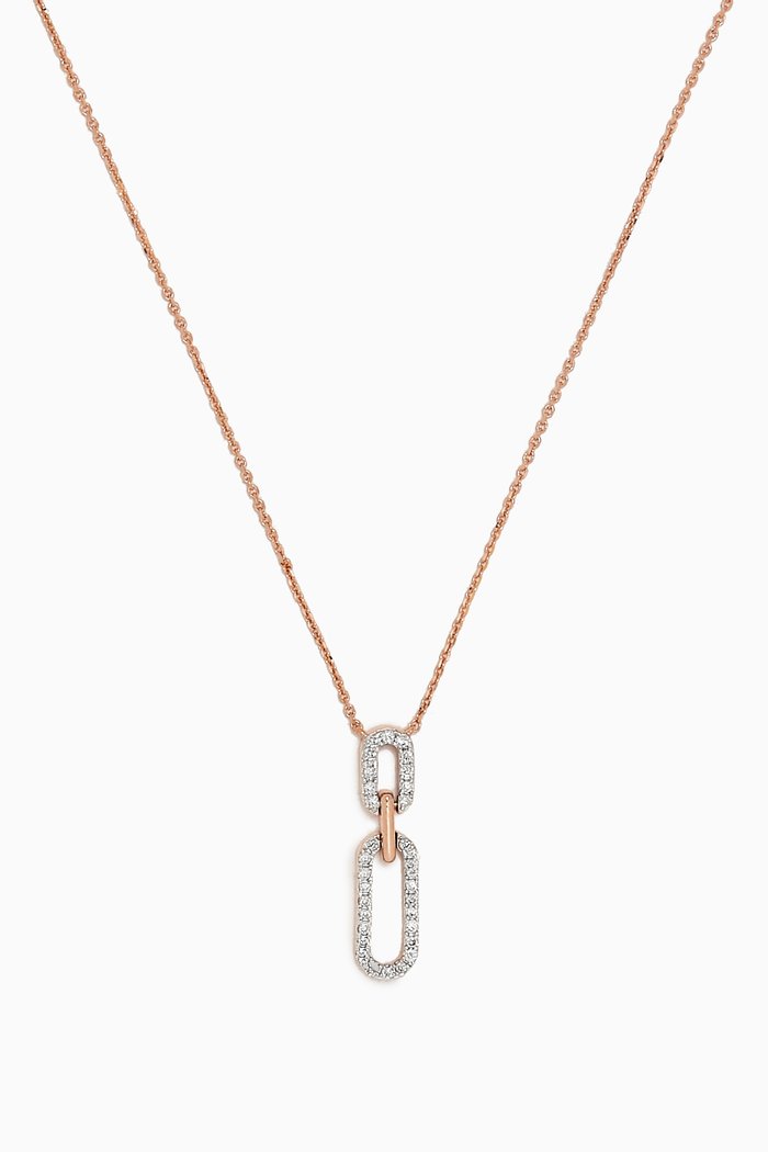

Lync Chain Diamond Necklace in 18kt Rose Gold