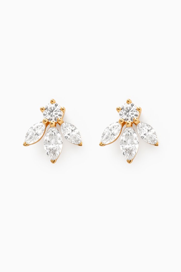 

Pixie Wings Diamond Stud Earrings in 18kt Yellow Gold, White
