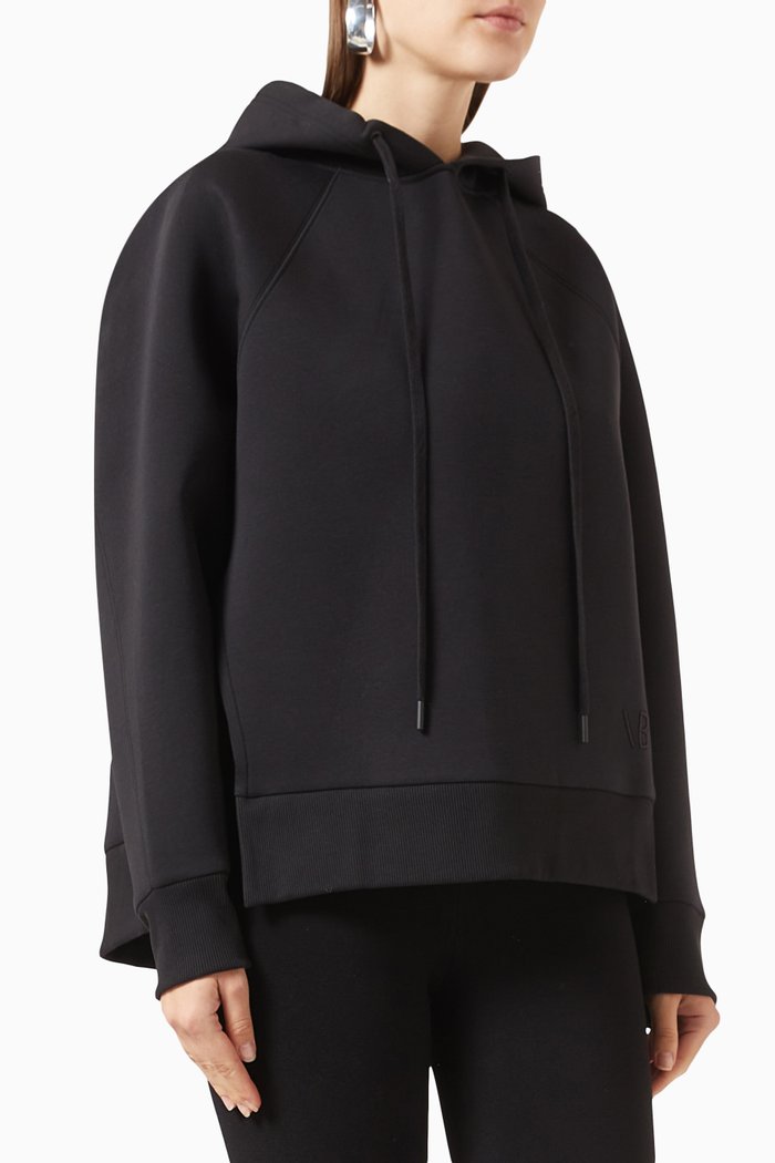 

Oversized Hoodie in Neoprene, Black
