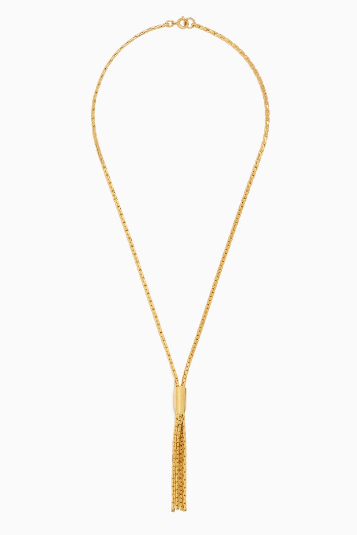 

Rediscovered 1980s Vintage Tassel Drop Necklace, Gold