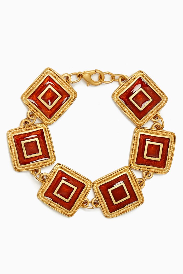 

Rediscovered 1990s Vintage Topaz Enamel Bracelet, Gold
