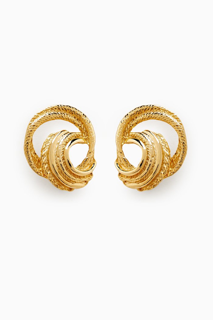 

Rediscovered 1980s Vintage Knot Clip-on Earrings, Gold