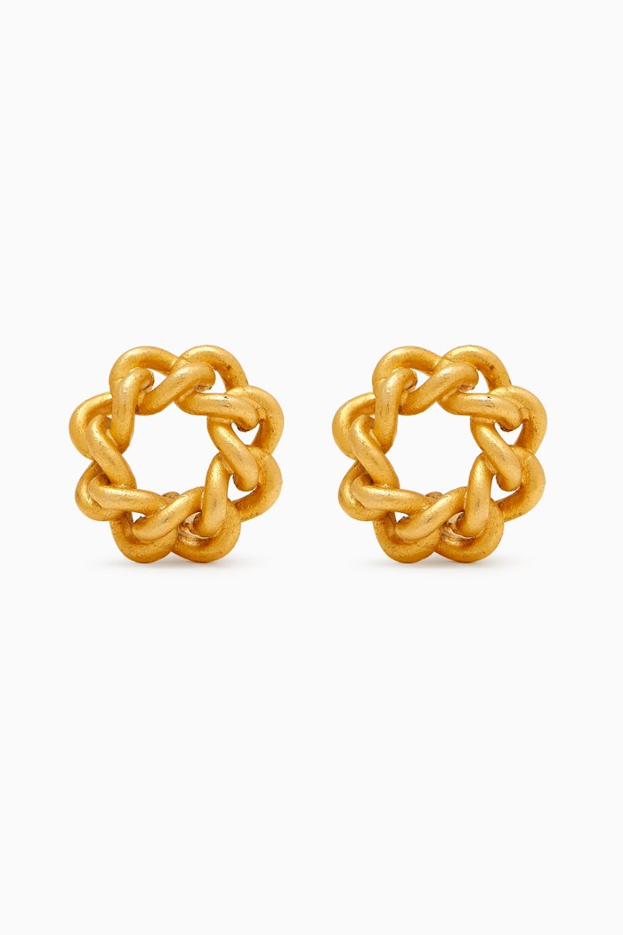 

Rediscovered 1980s Vintage Chain-link Clip-on Earrings, Gold