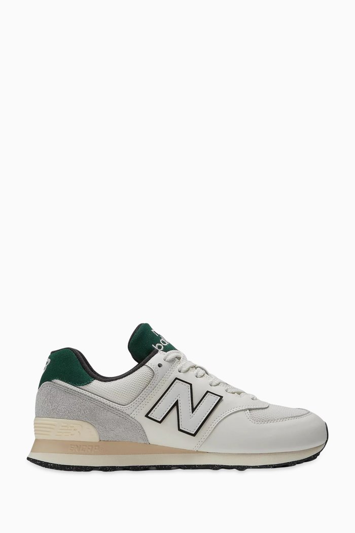 

574 Low-top Sneakers in Suede & Mesh, Green