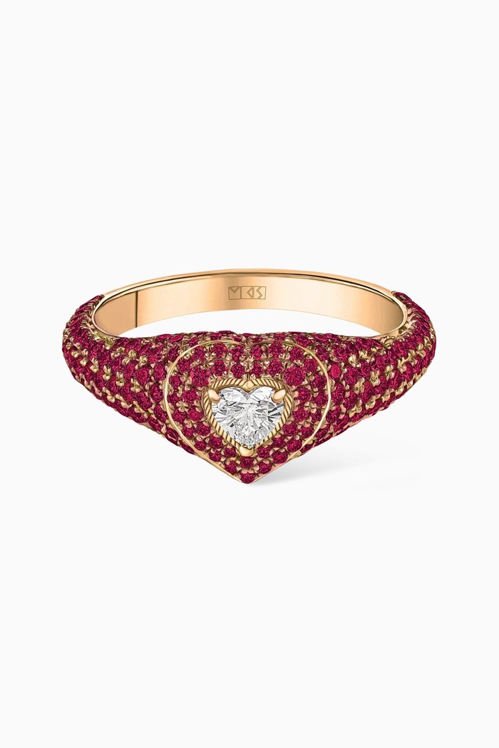 

Ruby & Diamond Pinky Ring in 18kt Gold, Yellow