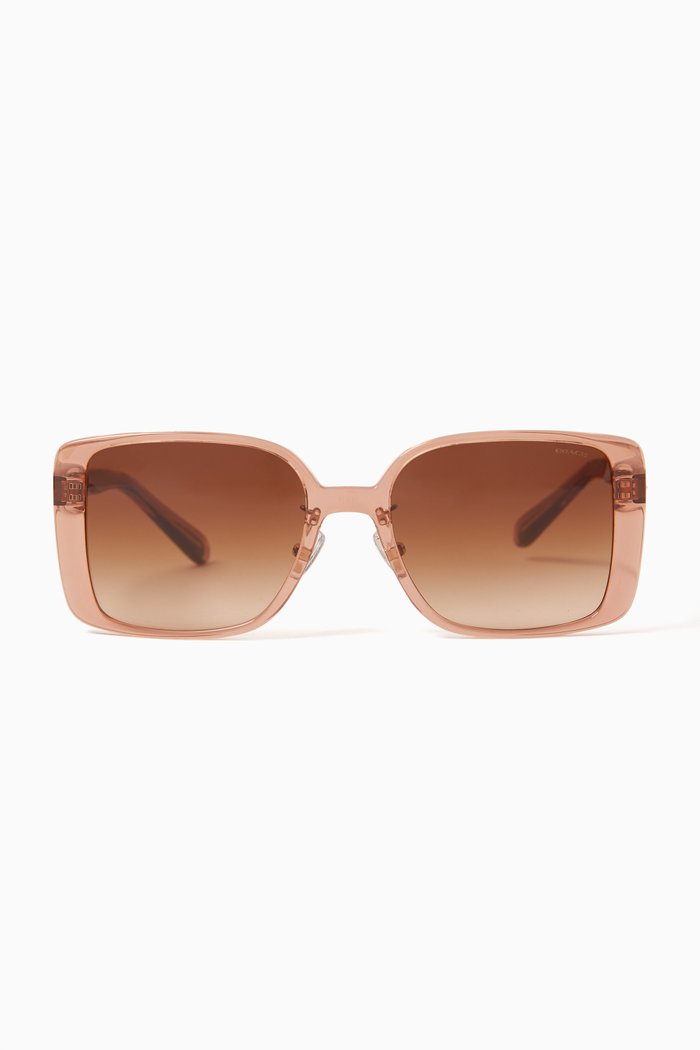 

Logo Rectangular Sunglasses in Nylon, Pink