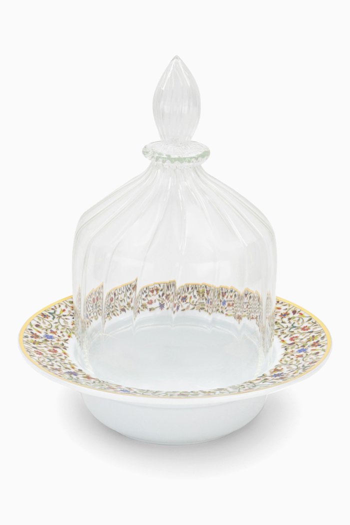 

Decorative Glass Dome with Kunooz Plate, Multicolour