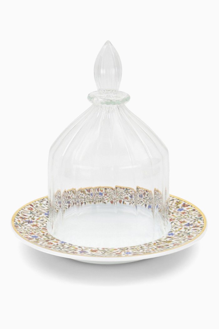 

Decorative Glass Dome with Majestic Plate, Multicolour