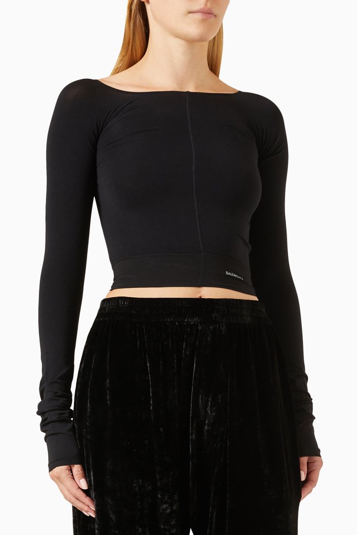 

Logo Crop Top, Black