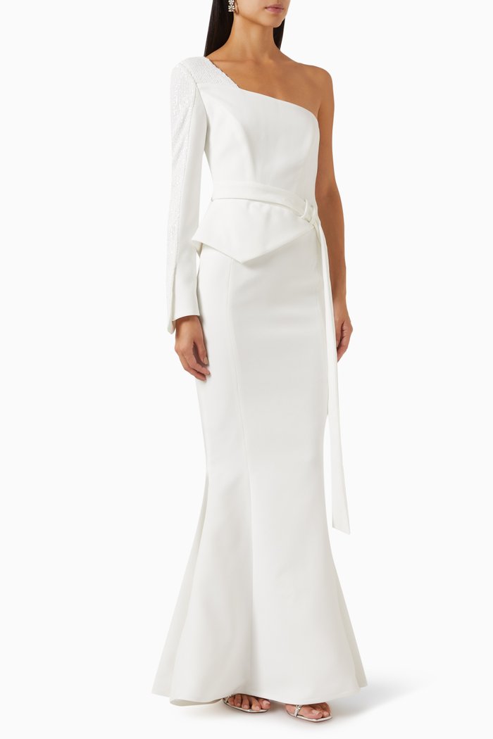 

Peplum Maxi Dress, White