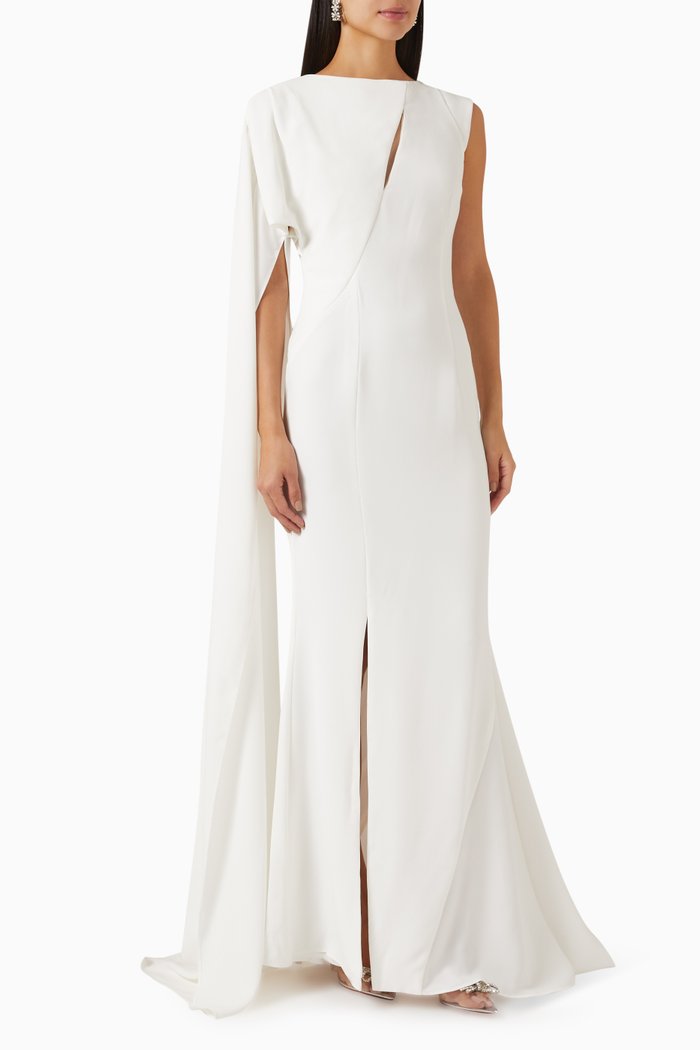 

Mantella-shoulder Maxi Dress, White