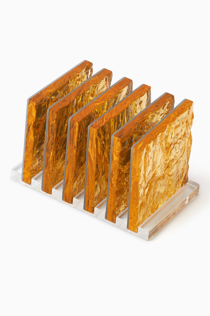 

Crushed Ice Coasters in Acrylic, Gold