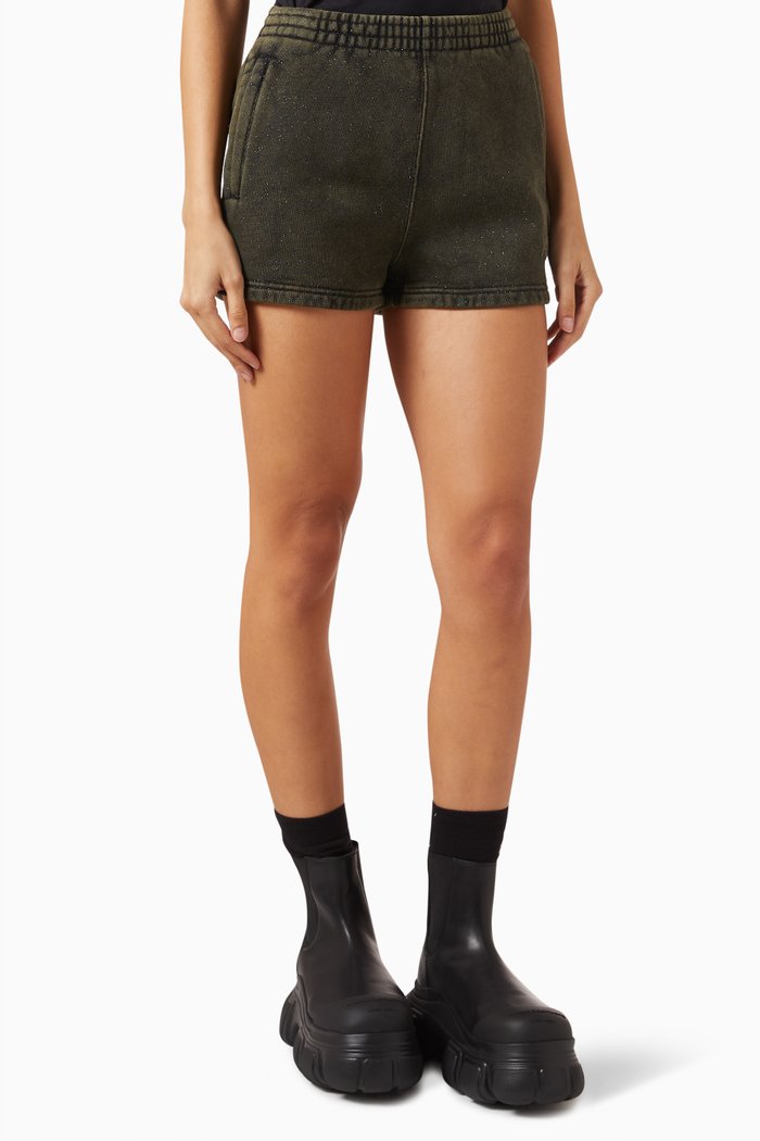 

Puff-logo Sweatshorts in Glitter-terry, Green