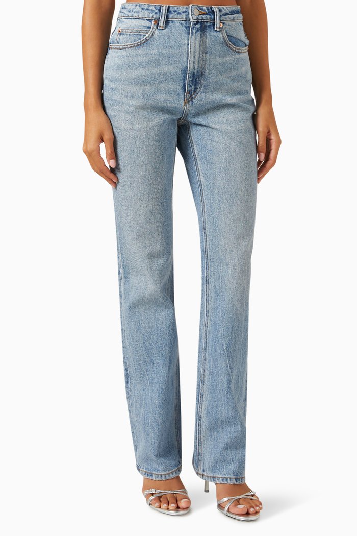 

High-rise Slim-fit Jeans in Denim, Blue
