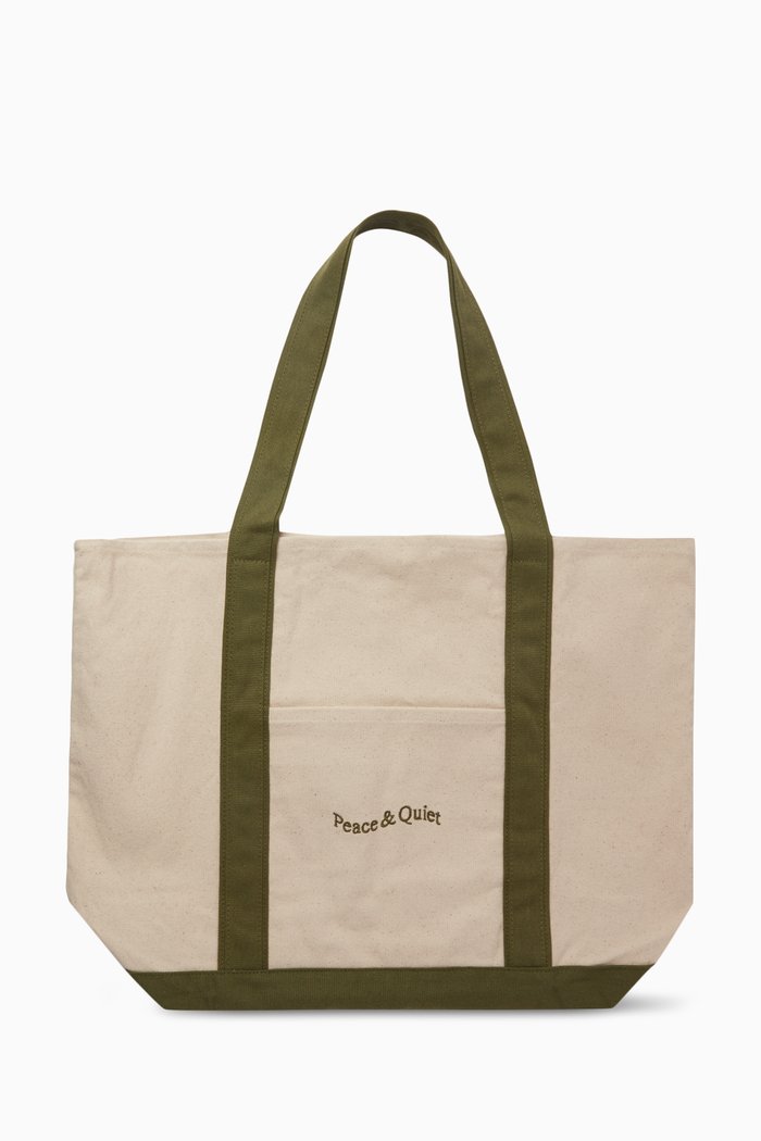 

Wordmark Boat Tote in Canvas, Green