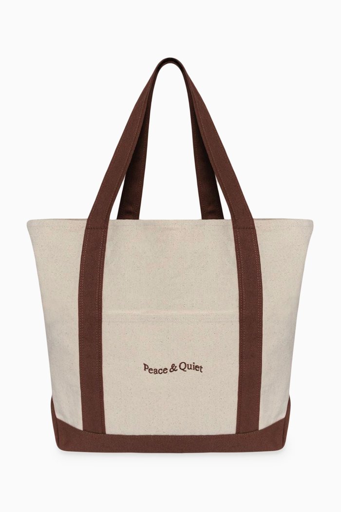 

Wordmark Boat Tote in Canvas, Brown