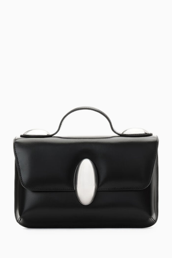 

Dome Pouchette in Spazzolato Leather, Black