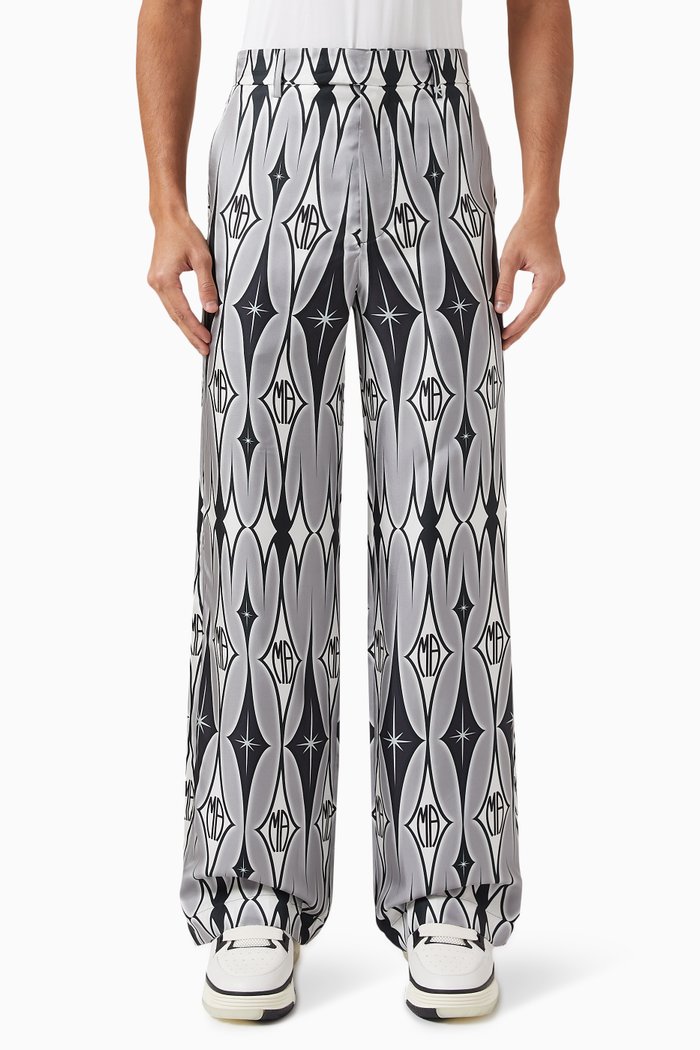 

Argyle Tailored Baggy Pants in Silk, Multicolour