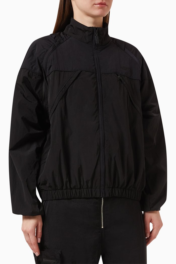 

Alva Convertible Track Jacket in Nylon, Black