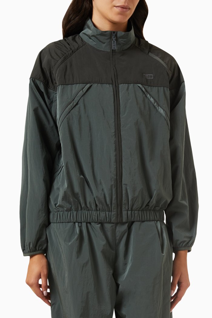 

Alva Convertible Track Jacket in Nylon, Grey