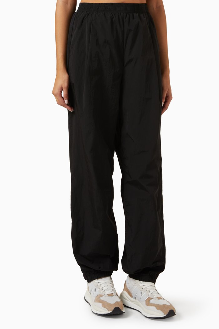 

Nila Pleated Track Pants in Wrinkle Nylon, Black