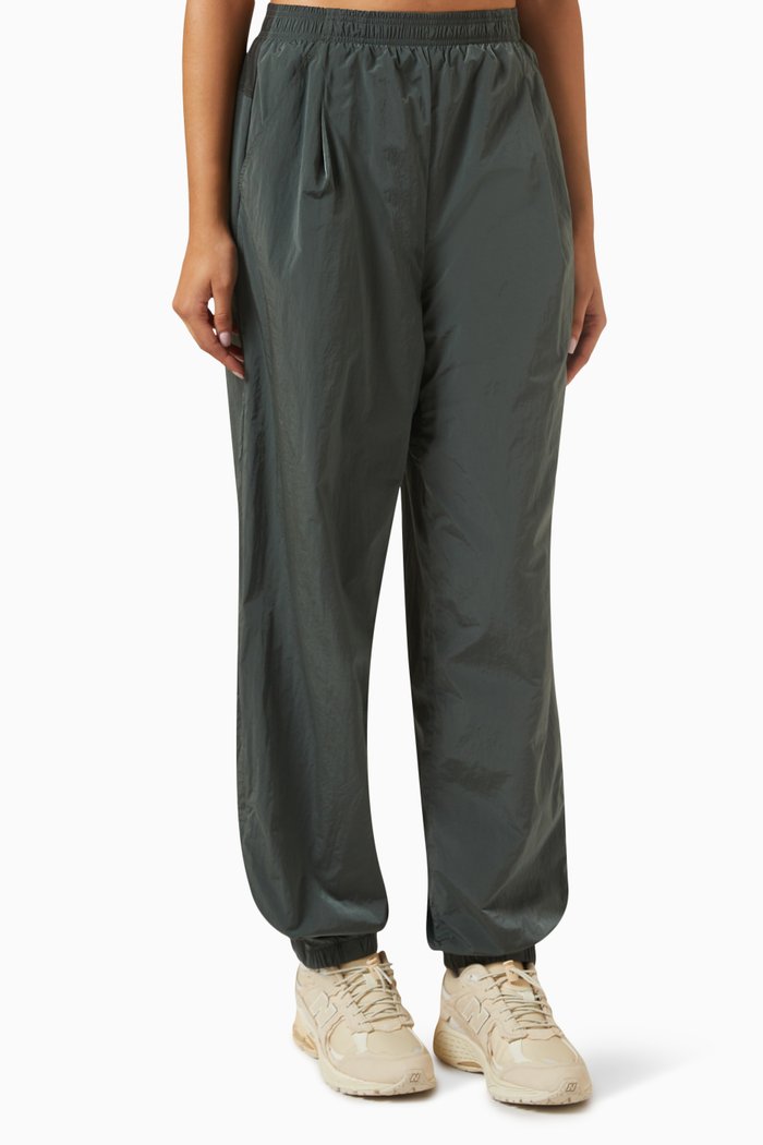 

Nila Pleated Track Pants in Wrinkle Nylon, Grey