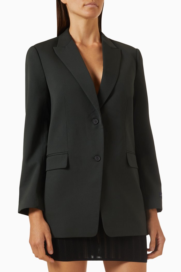 

Hayden Oversized Blazer in Wool-blend, Green