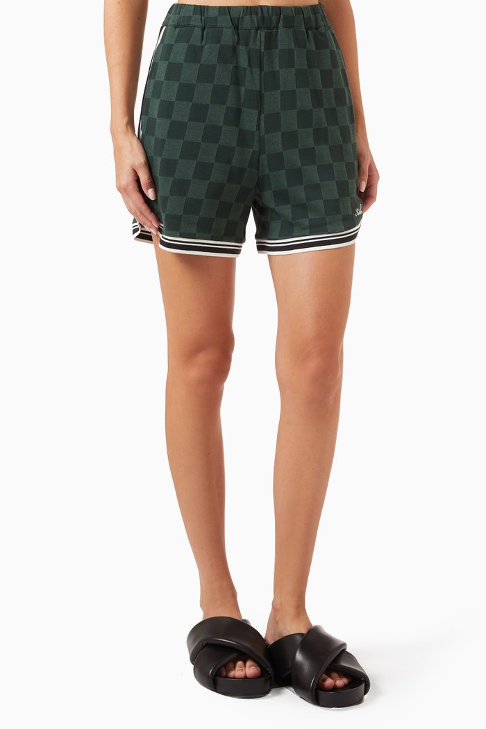 

Rayne Checkerboard Shorts in Pique-knit, Green