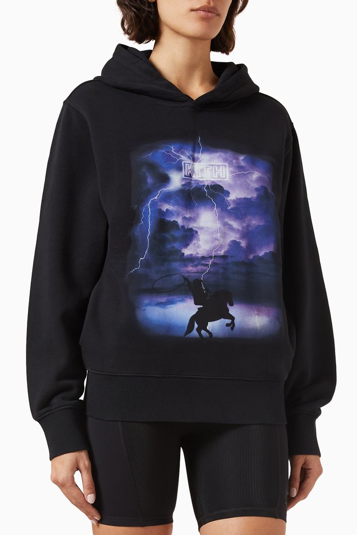 

Perfect Storm Hoodie III in Cotton-fleece, Black