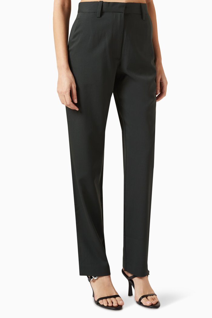 

Camdeyn Straight Pants in Technical Wool, Green