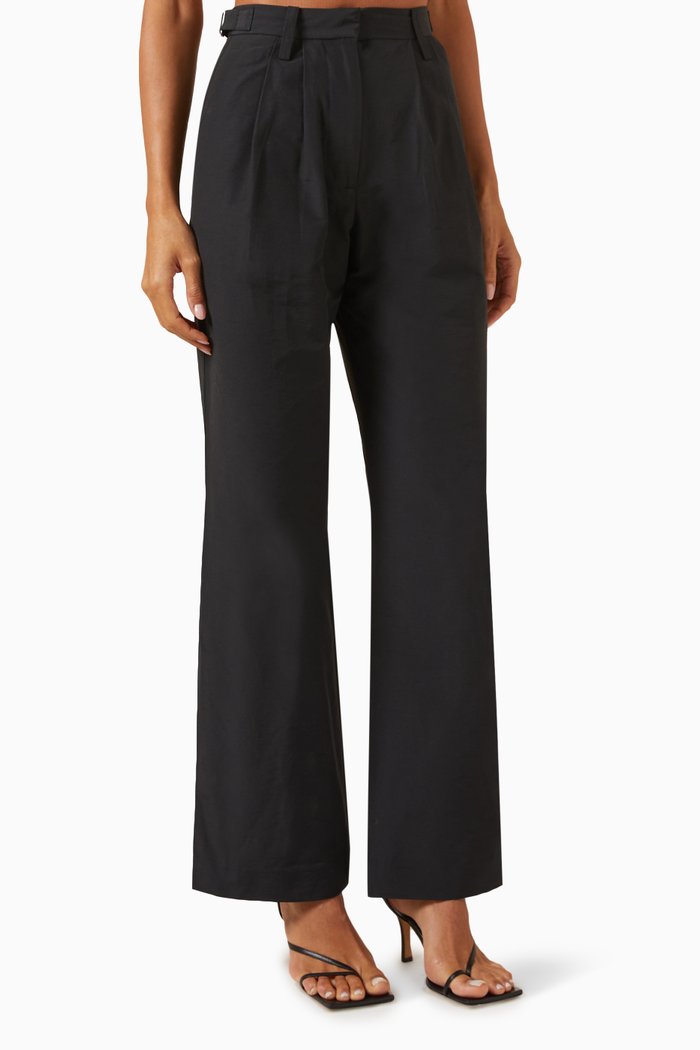 

Riley Tailored Pants in Cotton, Black