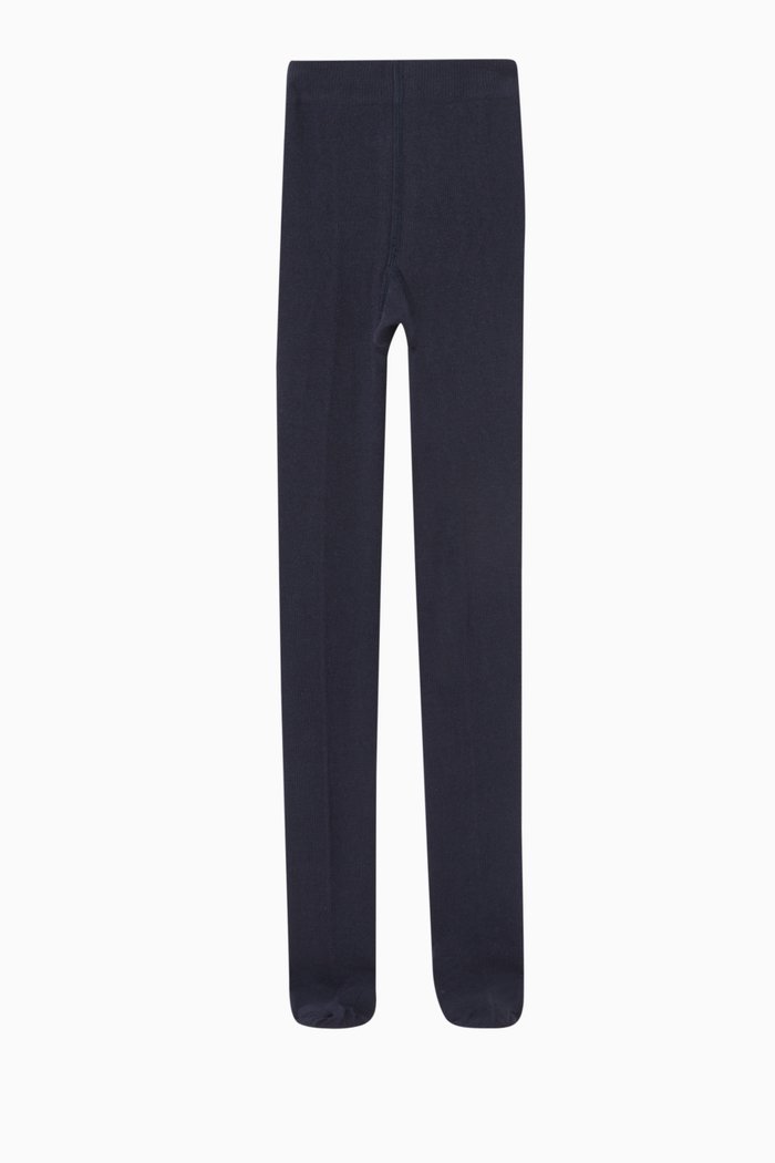 

Plain Tights in Cotton Blend, Blue