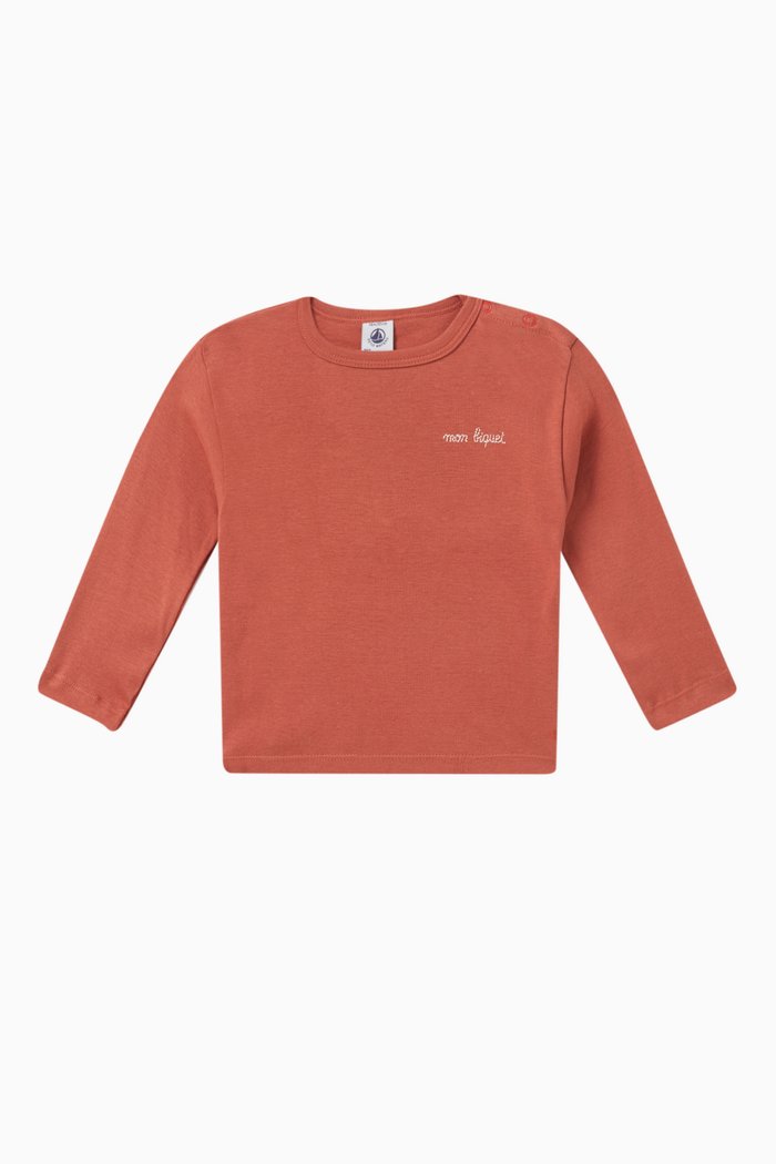 

Long-sleeved T-shirt in Cotton, Brown