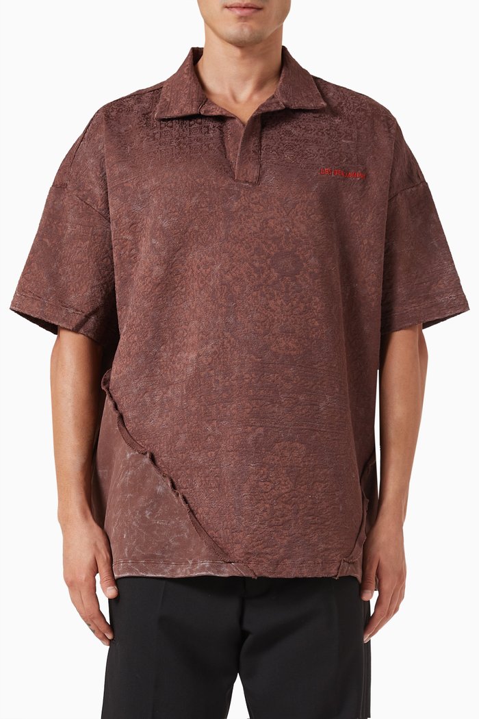 101 Polo Shirt in Jacquard, Brown