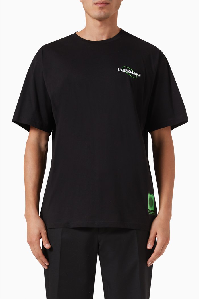 Graphic-print T-shirt in Cotton-jersey, Black