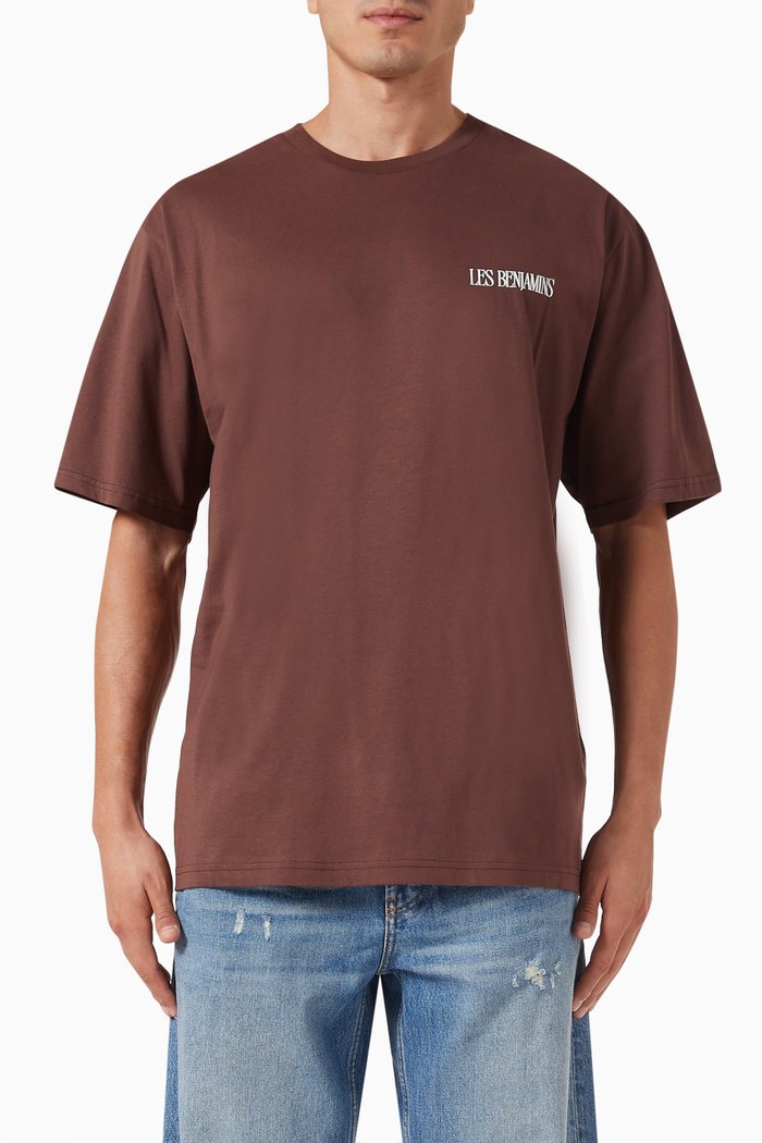 

Graphic-print T-shirt in Cotton-jersey, Burgundy