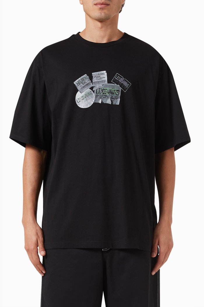 

Oversized Graphic-print T-shirt in Cotton-jersey, Black